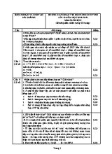 Đáp án đề thi học sinh giỏi tỉnh môn Hóa học Lớp 10 - Năm học 2018-2019 - Sở giáo dục và đào tạo Hải Dương